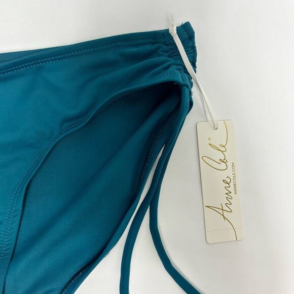 ANNE COLE WOMEN'S ALEX SOLID SIDE TIE ADJUSTABLE BIKINI SWIM BOTTOM SIZE MEDIUM - Picture 5 of 7